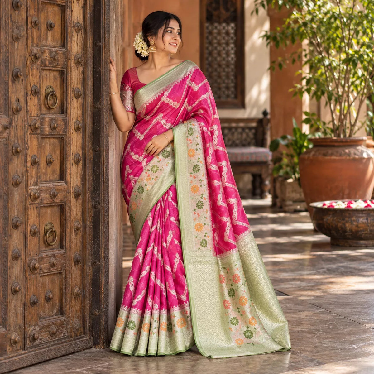 Khaddi Georgette-KSV3014-Pink