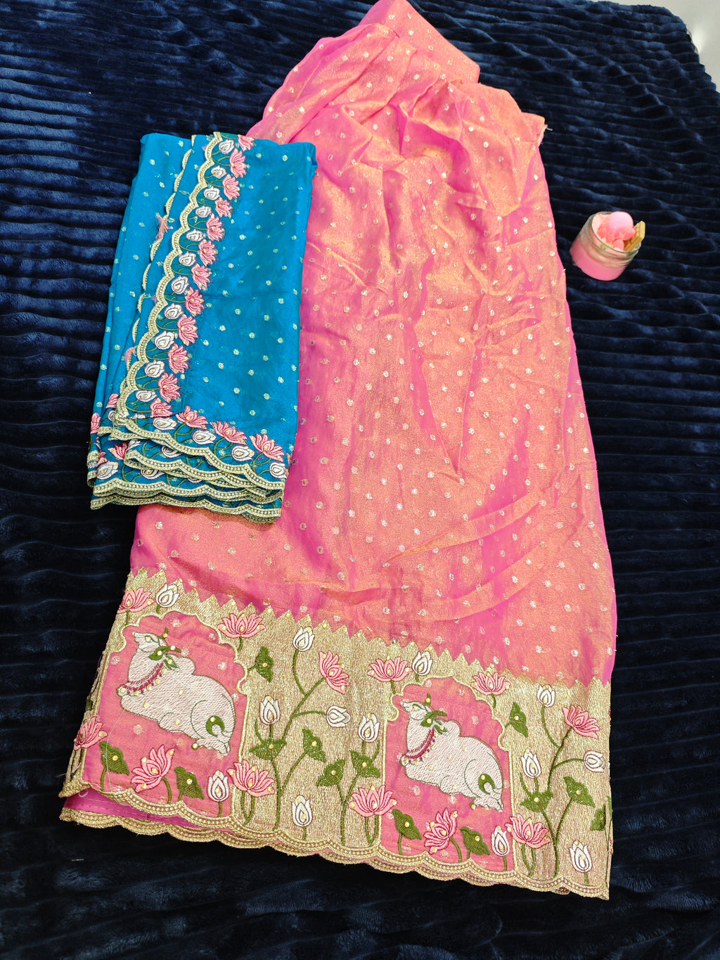 Half Sarees-KSV4002-Deep Rose and Blue