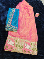 Half Sarees-KSV4002-Deep Rose and Blue