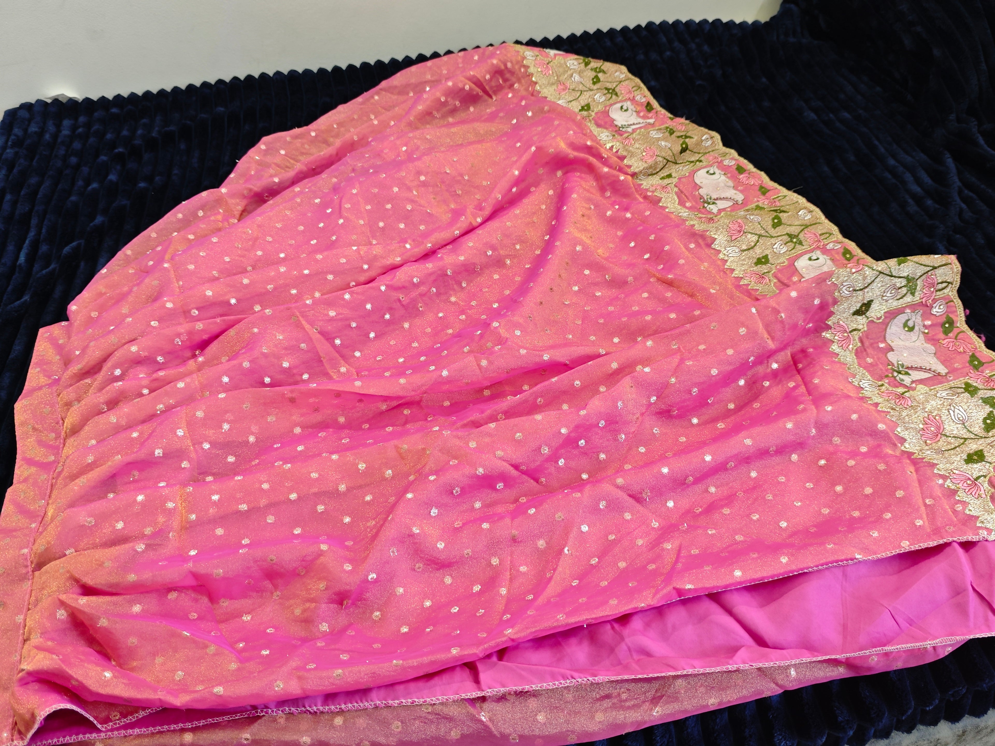 Half Sarees-KSV4002-Deep Rose and Blue