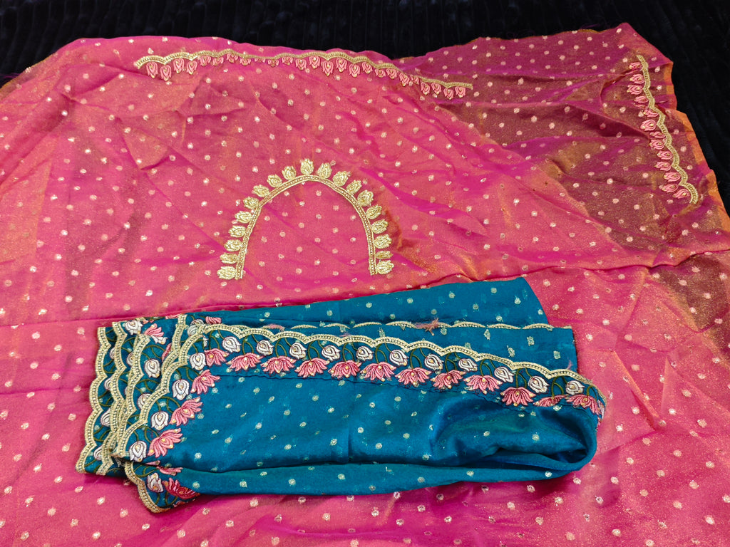 Half Sarees-KSV4002-Deep Rose and Blue