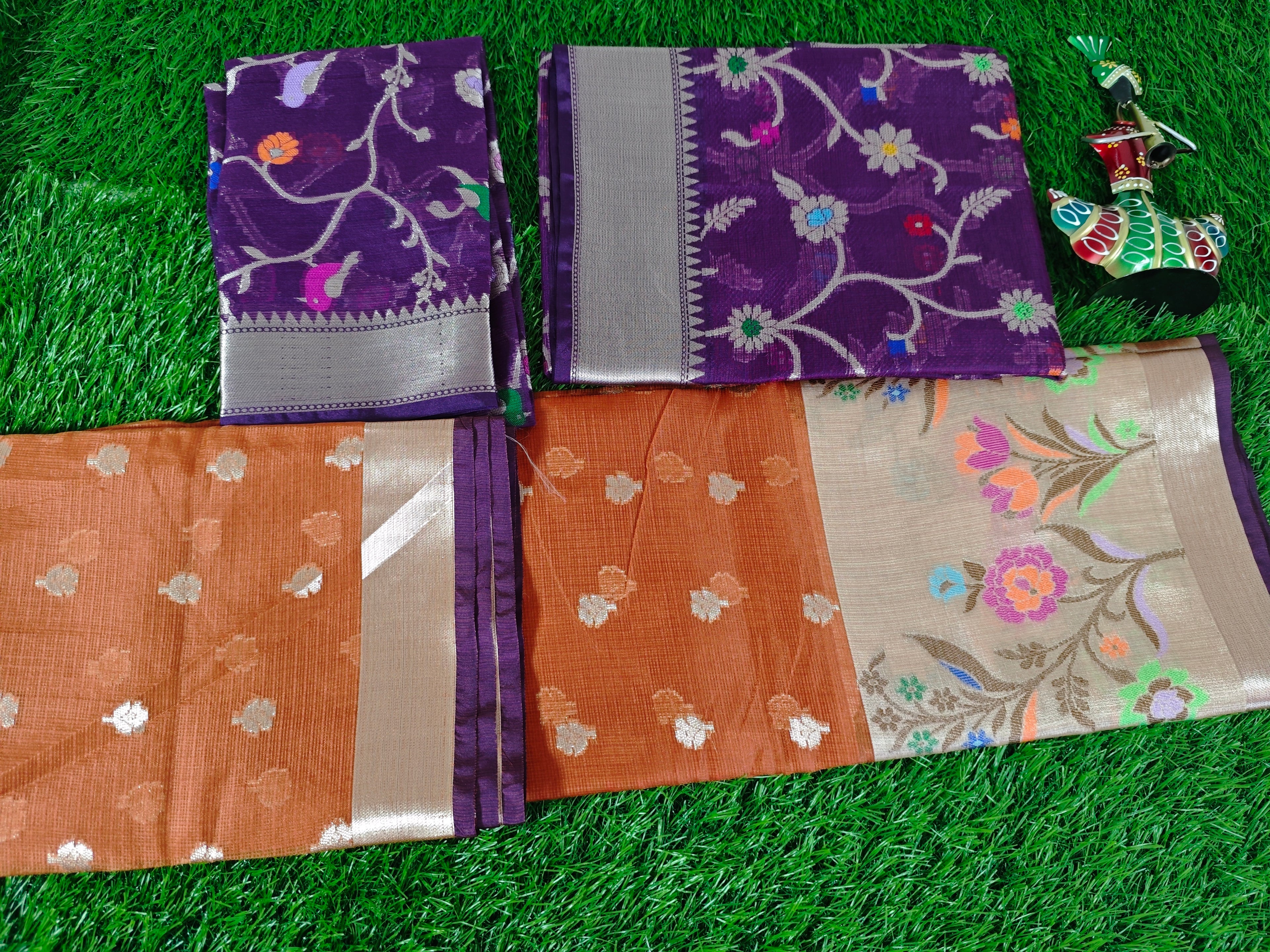 Silk kota-KSV4004-Rust and Purple
