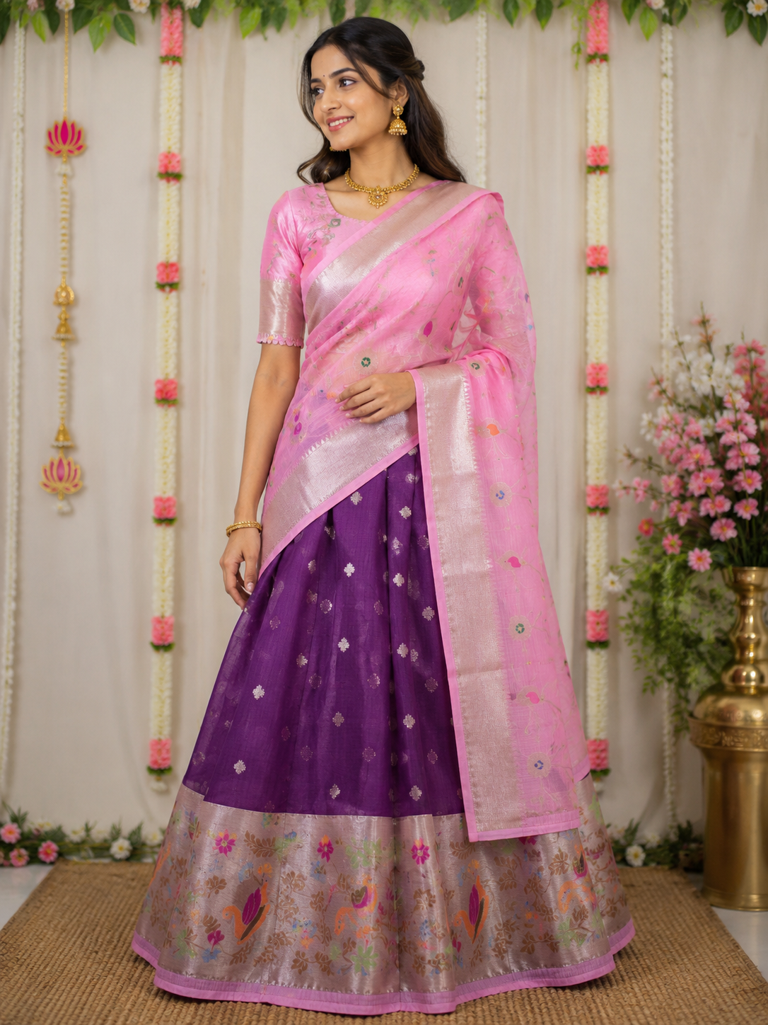 Silk kota-KSV4005-Pink and Violet