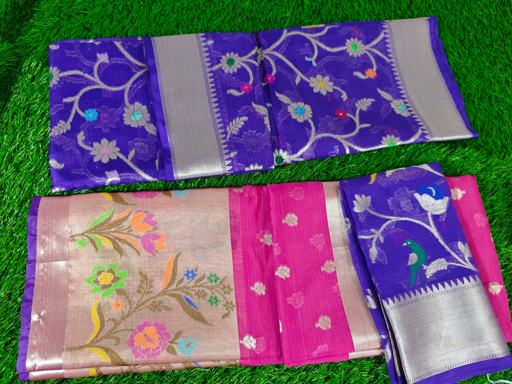 Silk kota-KSV4006-Pink and Blue