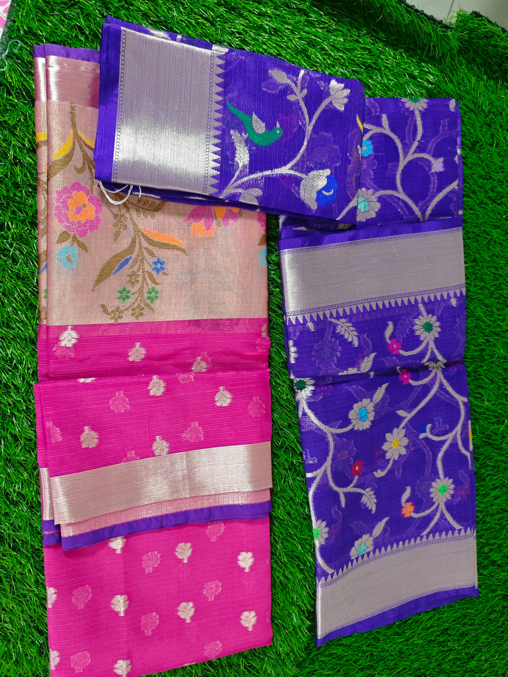 Silk kota-KSV4006-Pink and Blue
