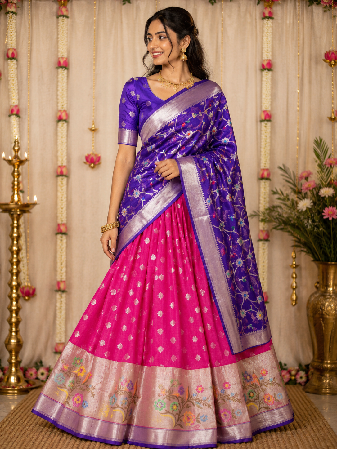 Silk kota-KSV4006-Pink and Blue