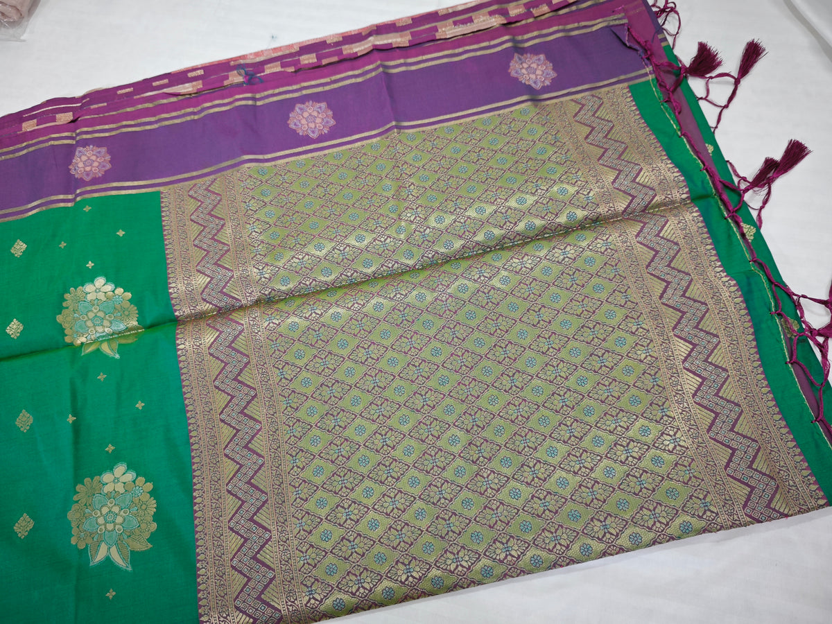 Soft Silk-KSV5013-Green and Violet