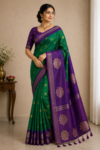 Soft Silk-KSV5013-Green and Violet
