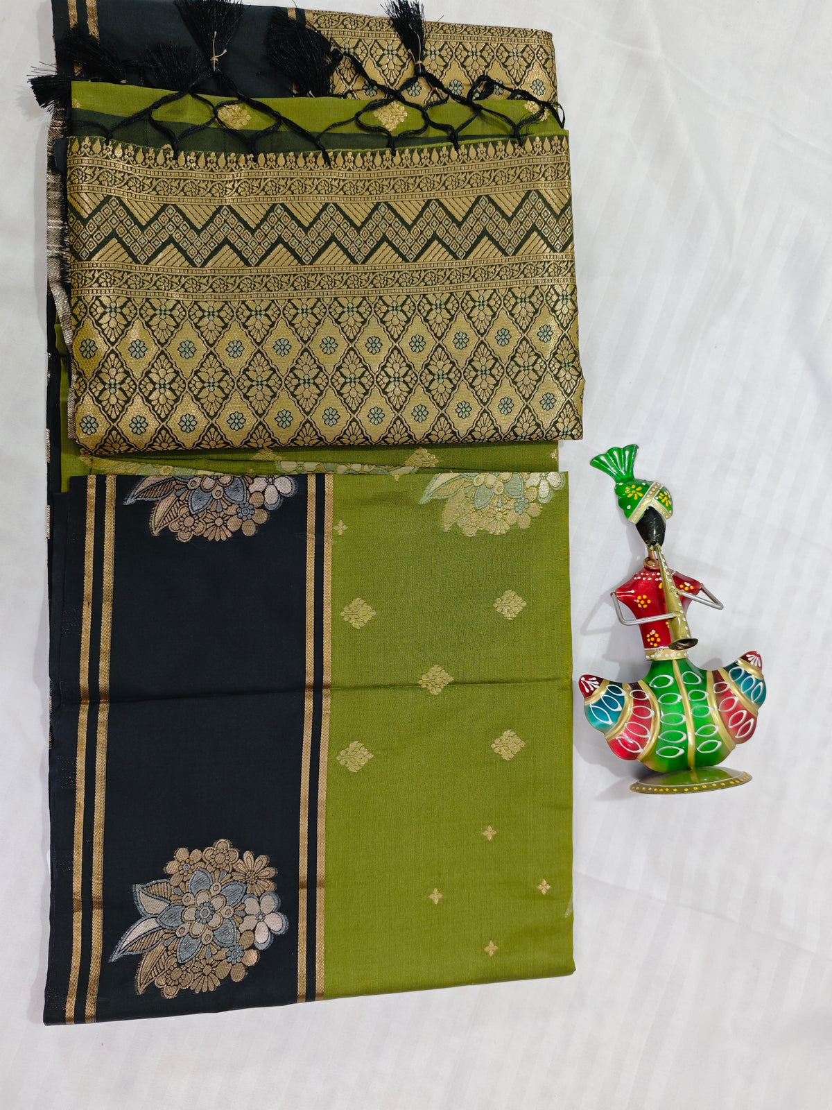 Soft Silk-KSV5014-Olive Green and Black