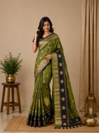 Soft Silk-KSV5014-Olive Green and Black