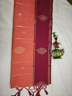 Soft Silk-KSV5015-Rust Orange and Magenta Pink