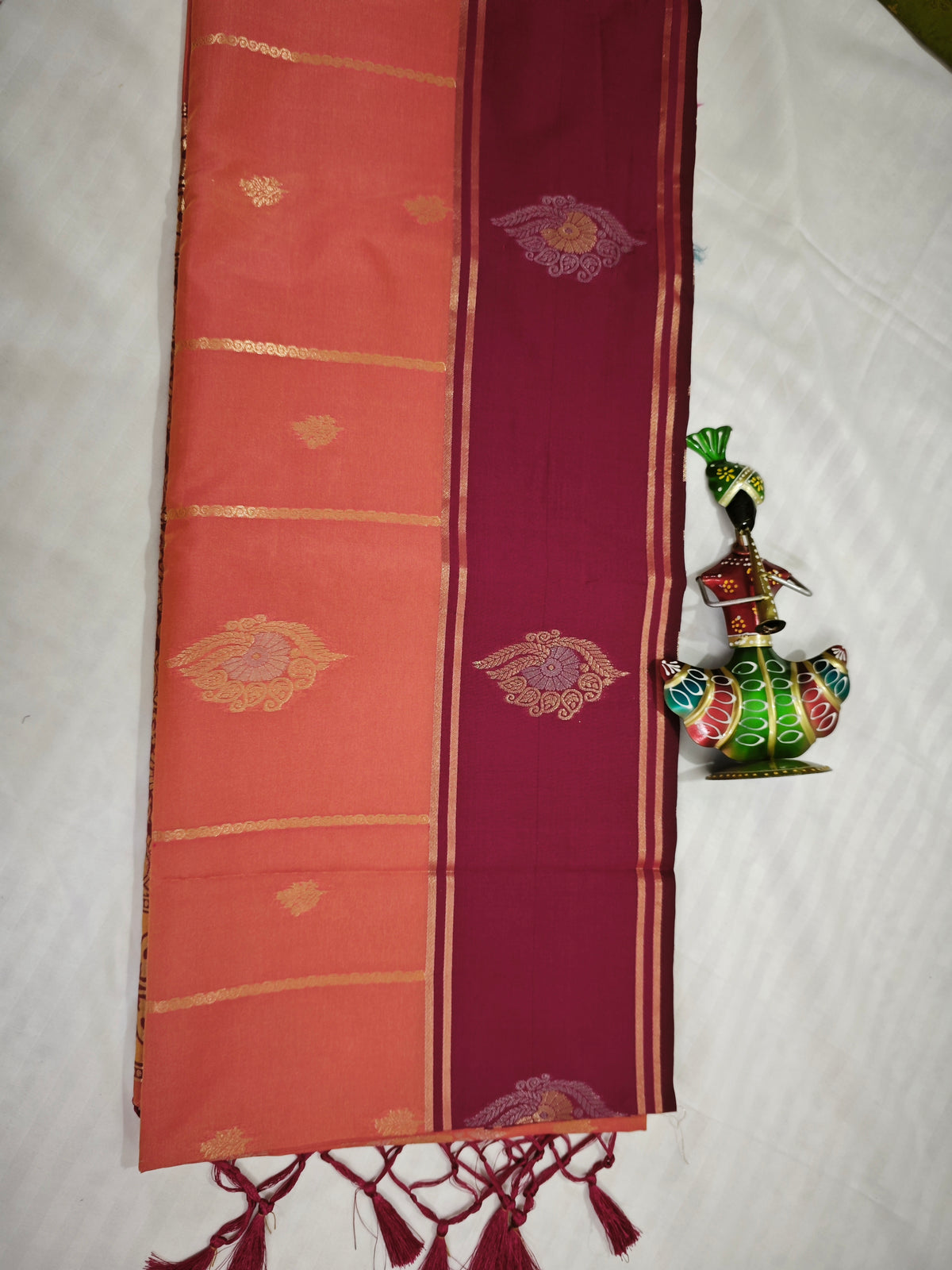 Soft Silk-KSV5015-Rust Orange and Magenta Pink
