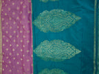 Moonga Cream Silk-KSV5016-Teal and Purple