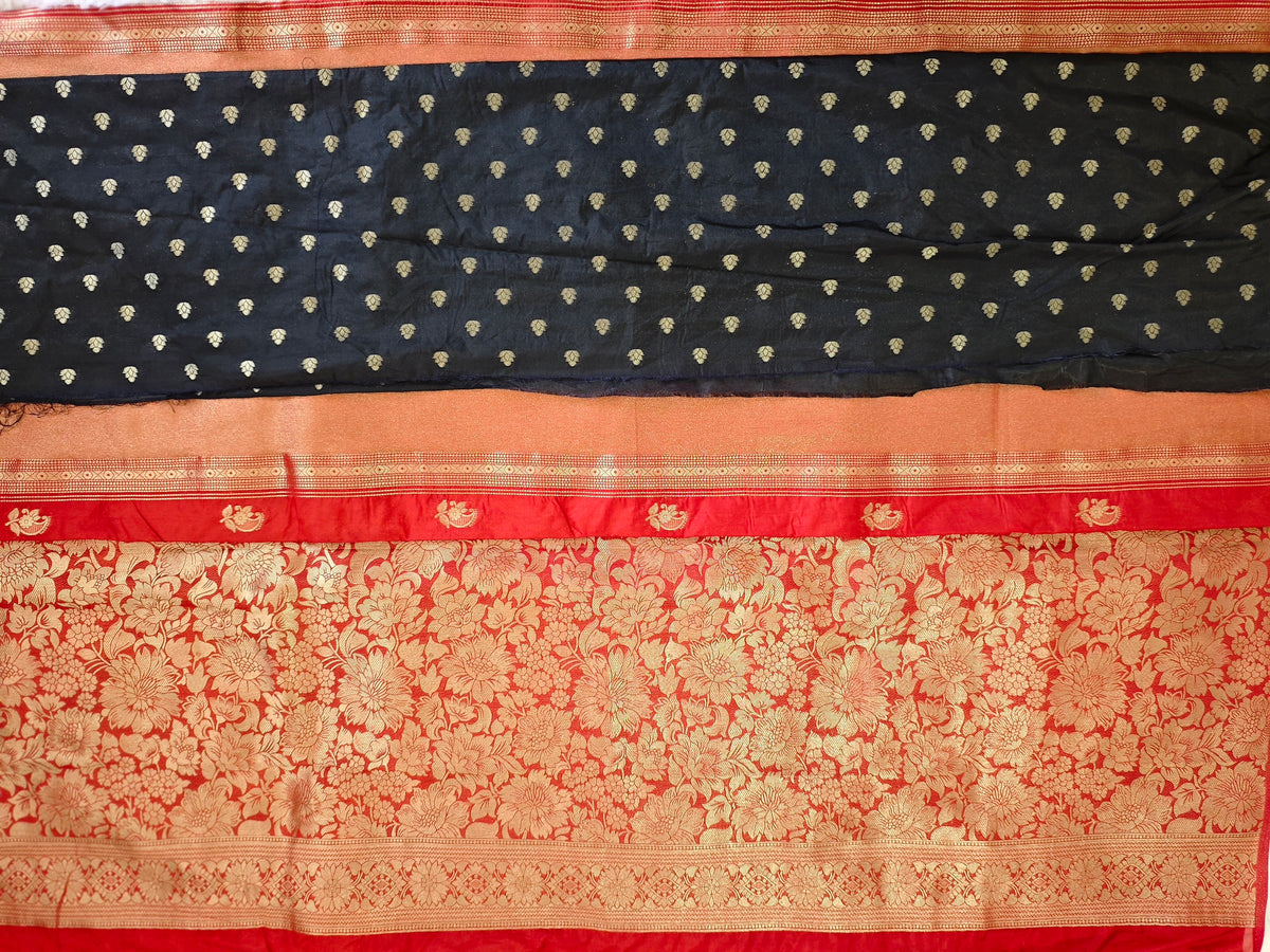 Moonga Cream Silk-KSV5018-Red and Black