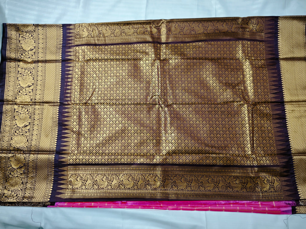 Semi Gadwal-KSV5022-Pink and Brown
