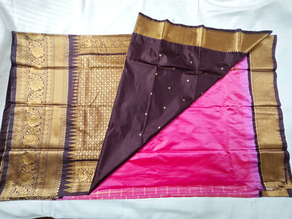 Semi Gadwal-KSV5022-Pink and Brown