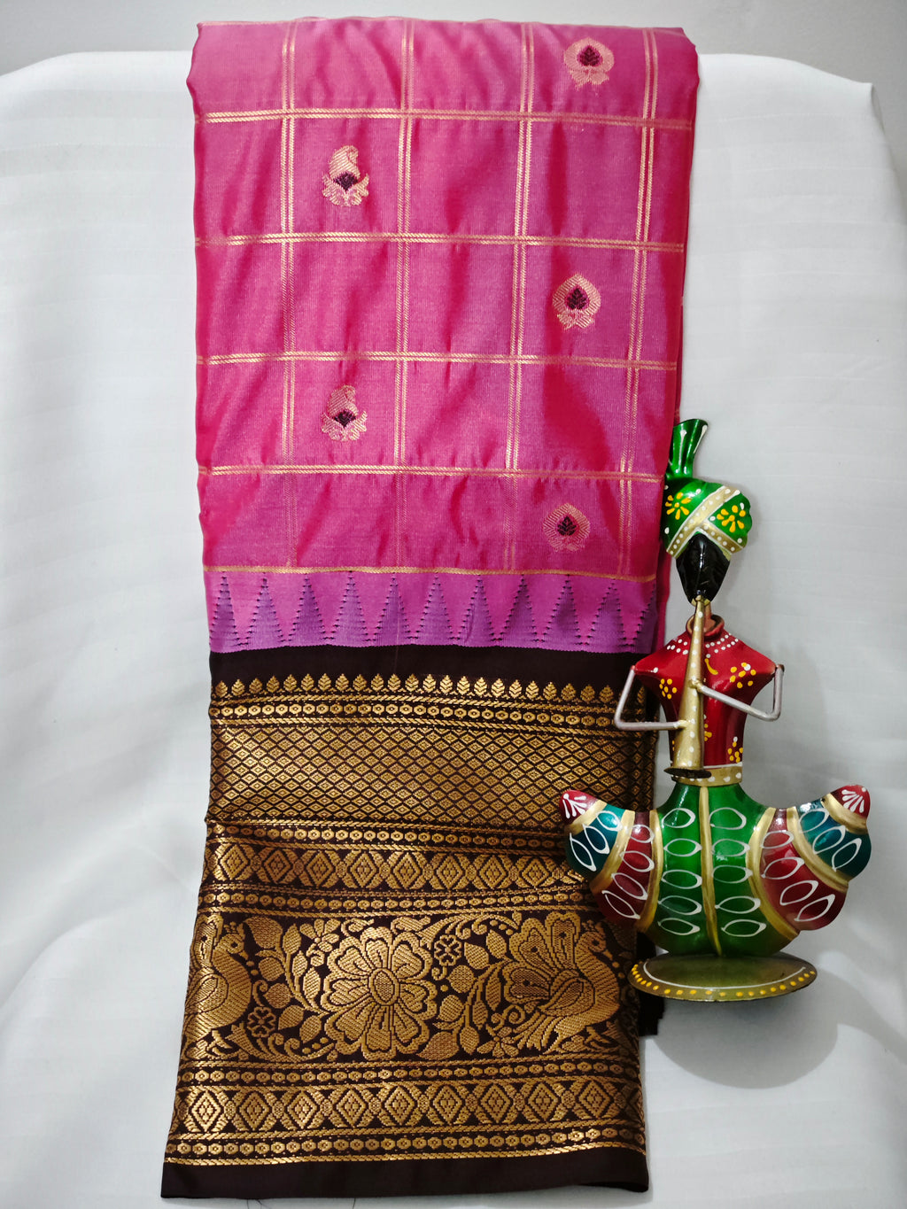 Semi Gadwal-KSV5022-Pink and Brown