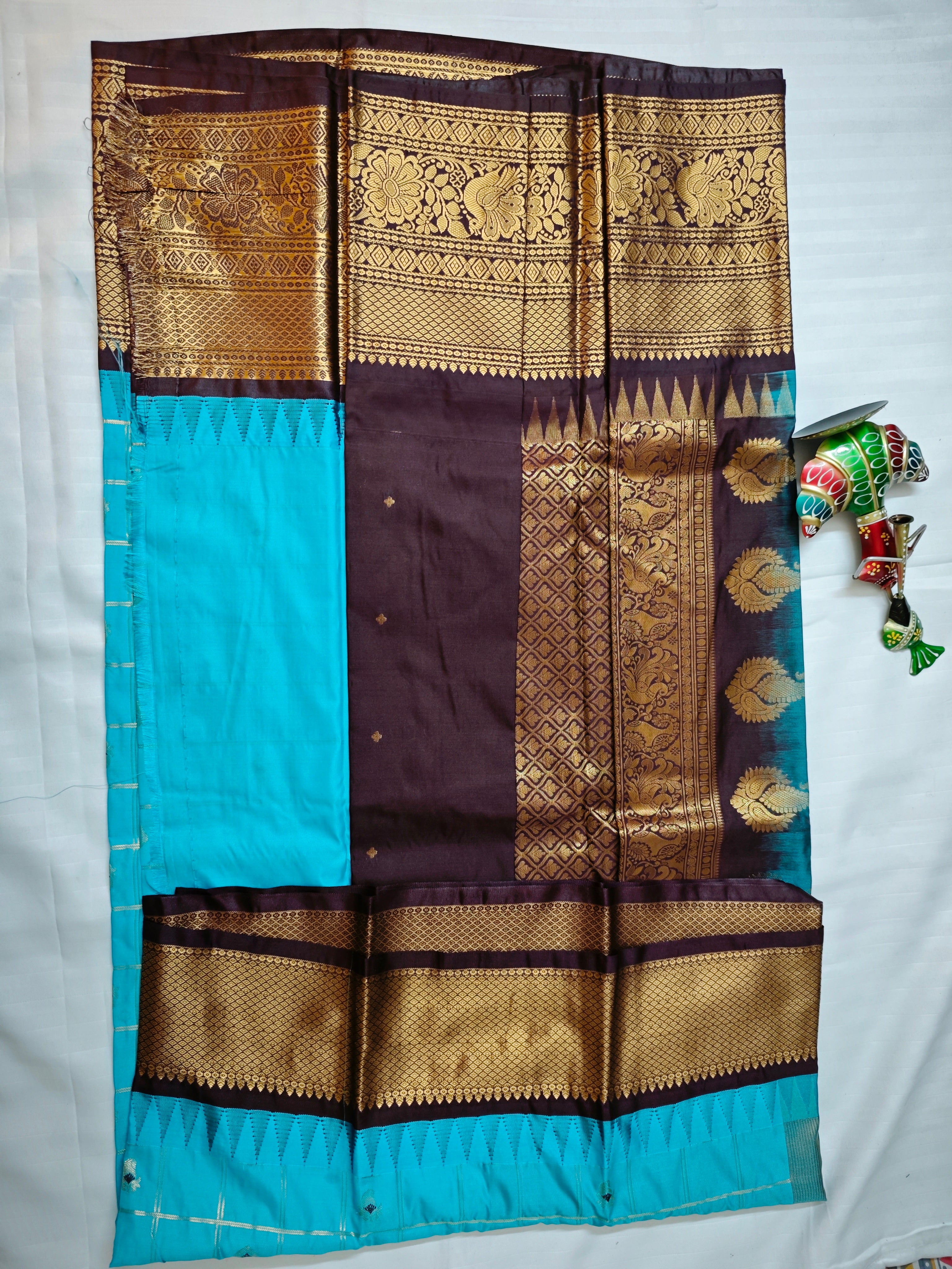 Semi Gadwal-KSV5023-Blue and Brown