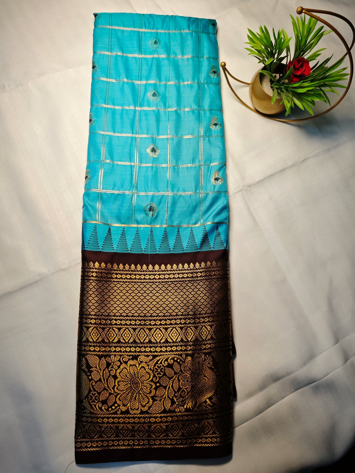 Semi Gadwal-KSV5023-Blue and Brown