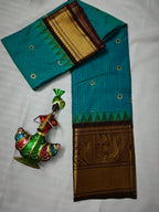 Semi Gadwal-KSV5024-Teal Blue and Brown