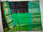 Semi Gadwal-KSV5025-Dark Coffee and Turquoise Blue
