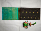 Semi Gadwal-KSV5025-Dark Coffee and Turquoise Blue