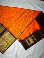 Semi Gadwal-KSV5027-Orange and Brown