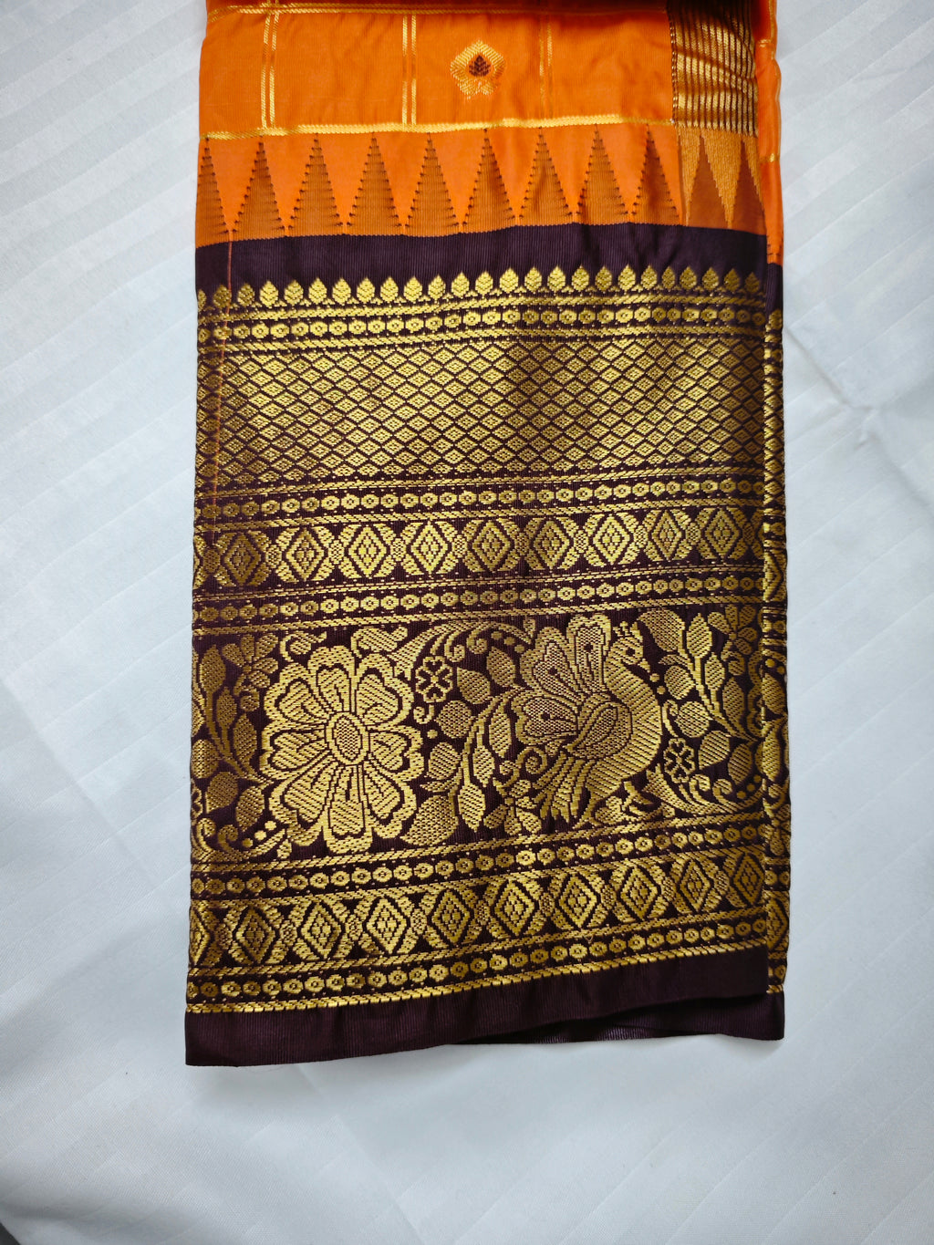 Semi Gadwal-KSV5027-Orange and Brown