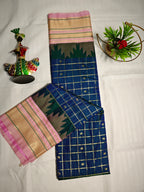 Semi Gadwal-KSV5028-Dark blue and baby pink