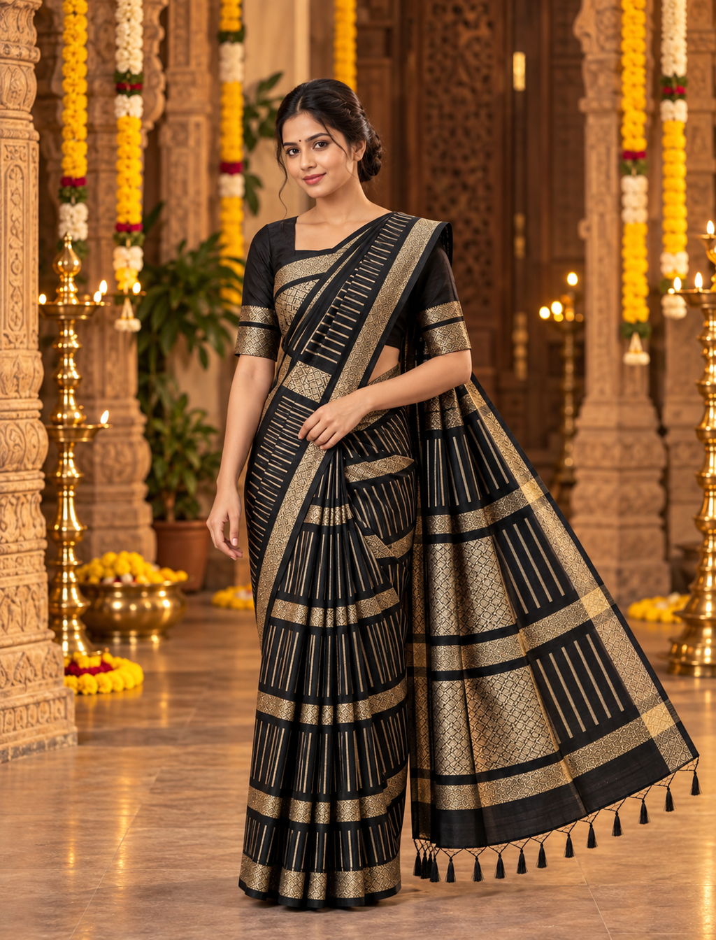 Mashru Crep Silk-KSV5032-Black