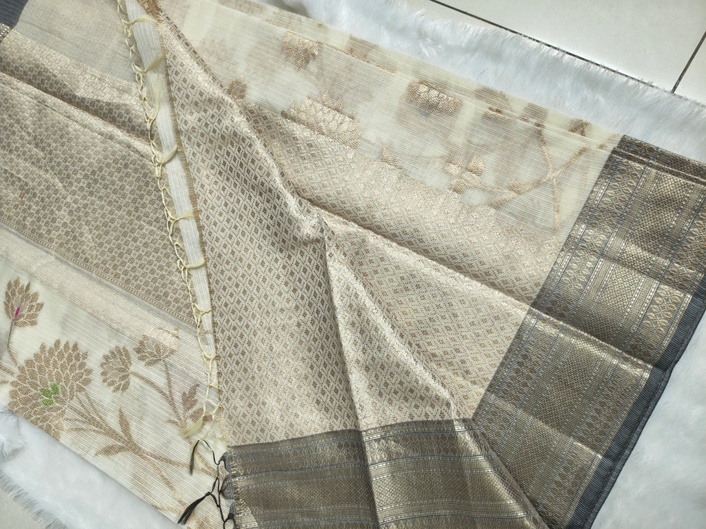 Zari kota silk-KSV5039-Cream