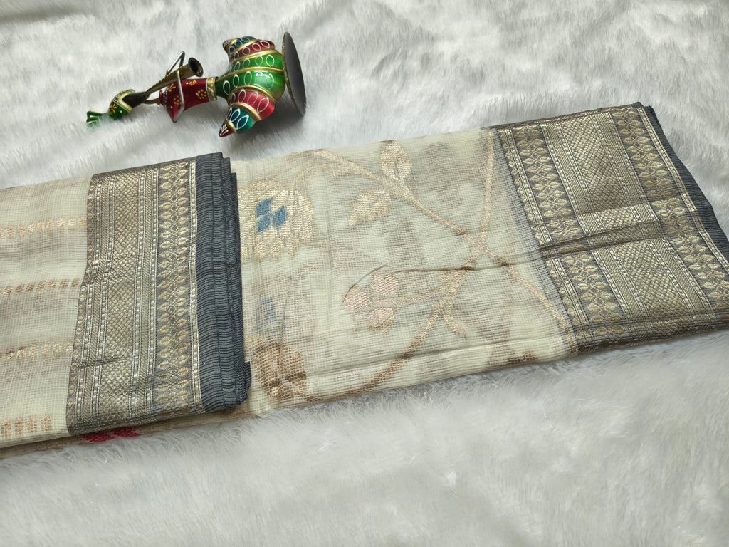 Zari kota silk-KSV5039-Cream