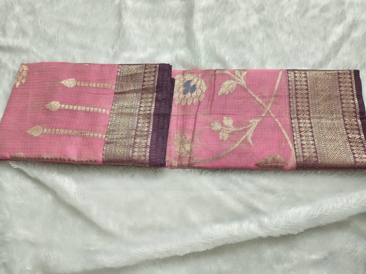 Zari kota silk-KSV5040-Pastel Pink
