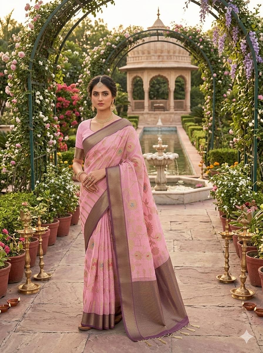 Zari kota silk-KSV5040-Pastel Pink