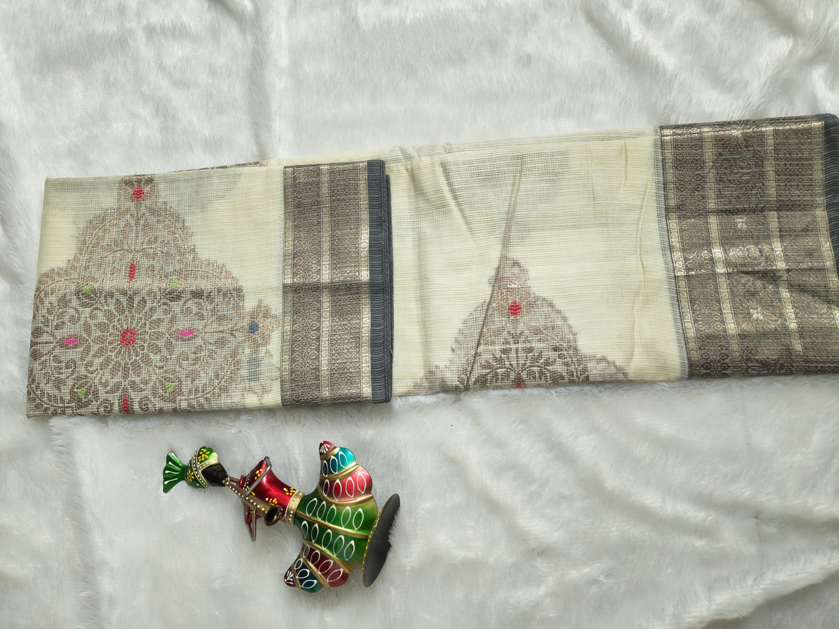 Zari kota silk-KSV5041-Cream