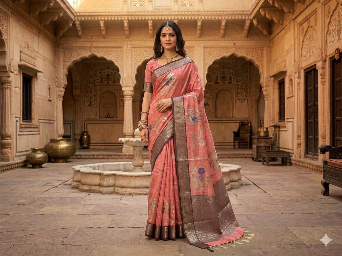 Zari kota silk-KSV5042-Peach