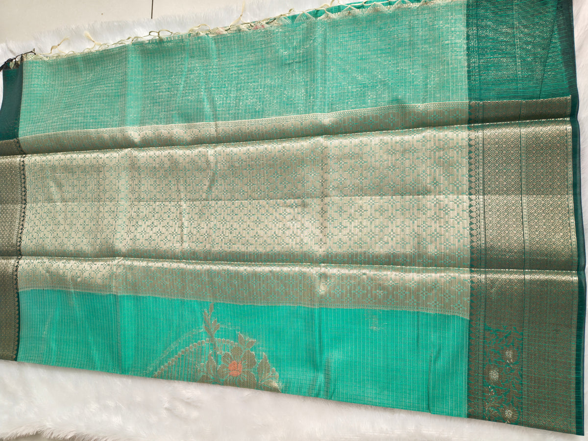 Zari kota silk-KSV5043-Sea Green