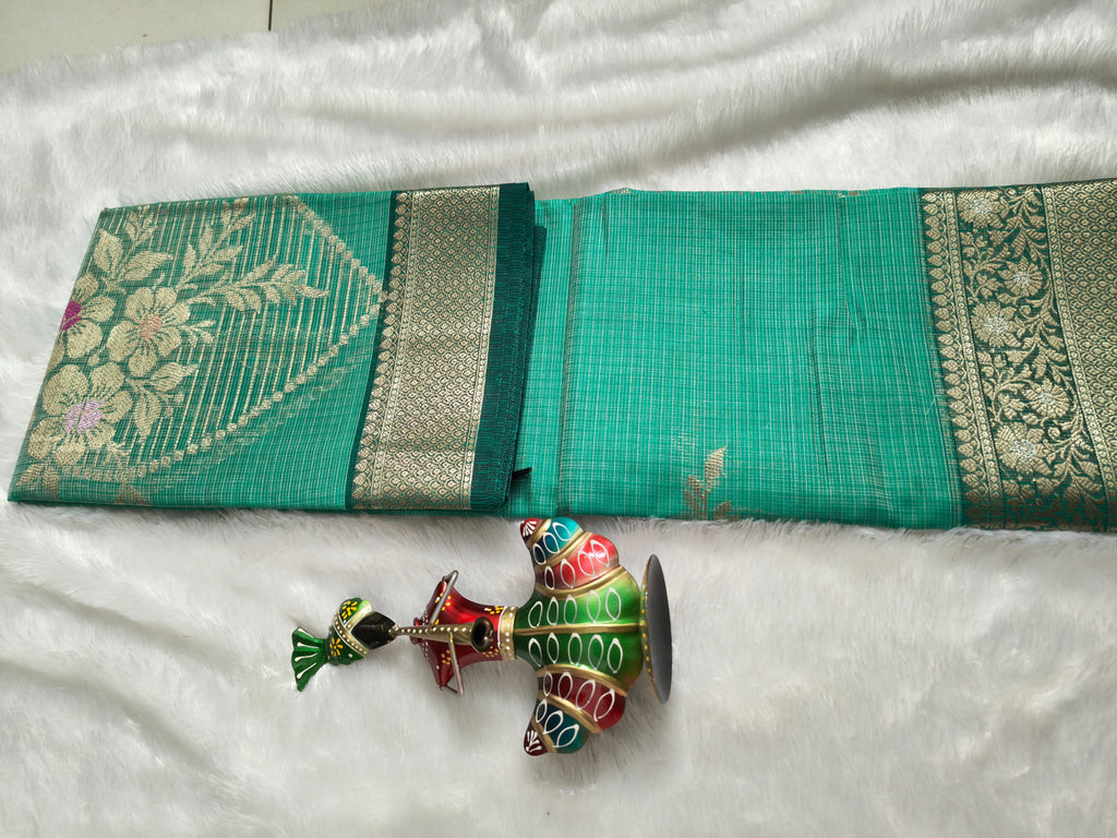 Zari kota silk-KSV5043-Sea Green