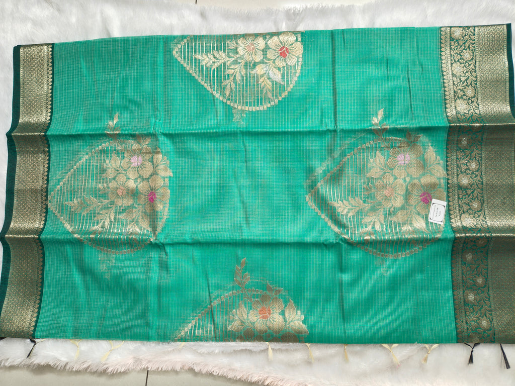 Zari kota silk-KSV5043-Sea Green