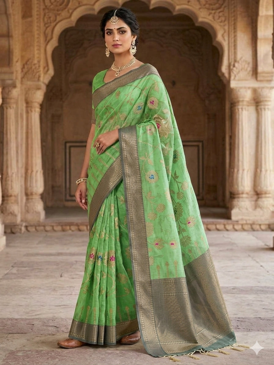 Zari kota silk-KSV5045-Light Green
