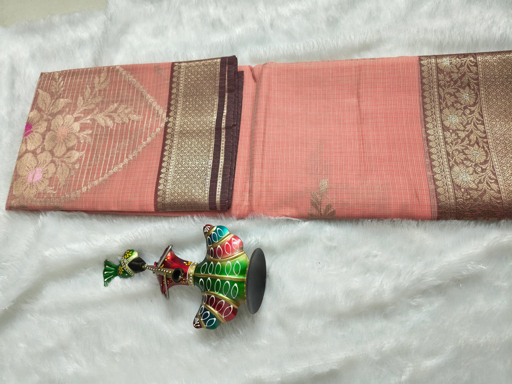 Zari kota silk-KSV5046-Peach