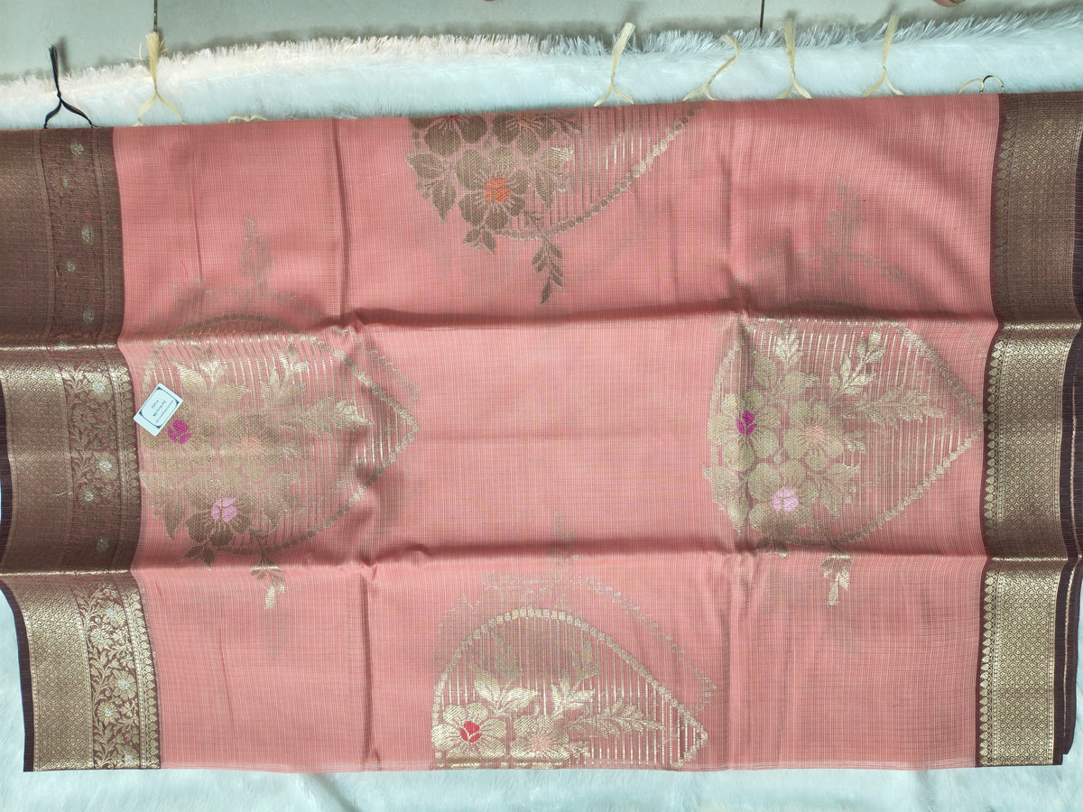Zari kota silk-KSV5046-Peach