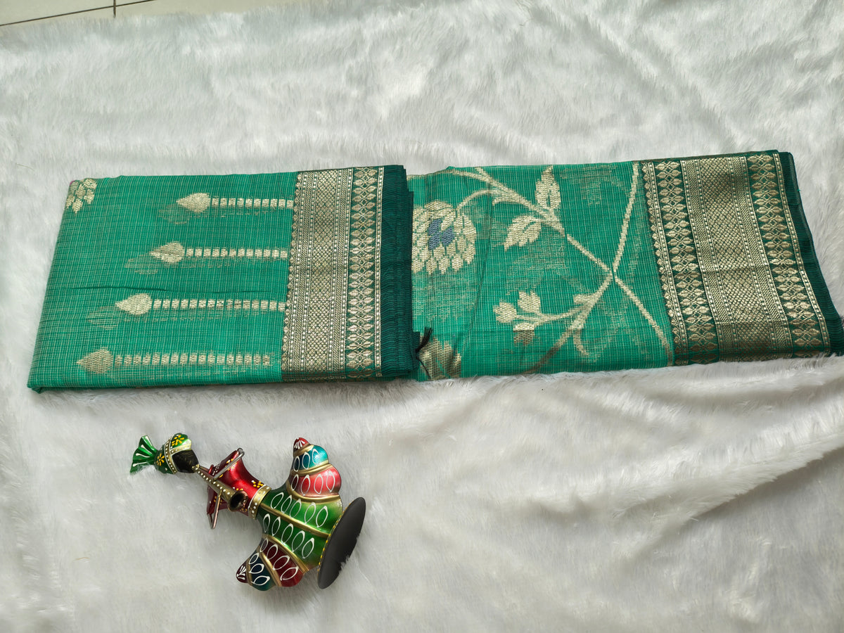 Zari kota silk-KSV5047-Sea Green