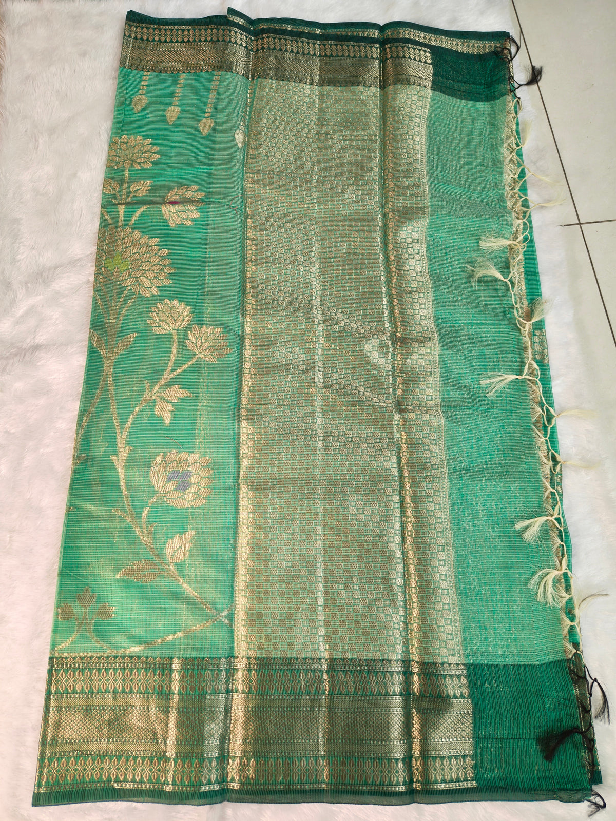 Zari kota silk-KSV5047-Sea Green
