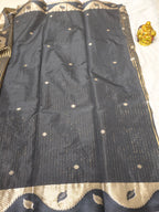 Dupion Crep Silk-KSV5048-Black