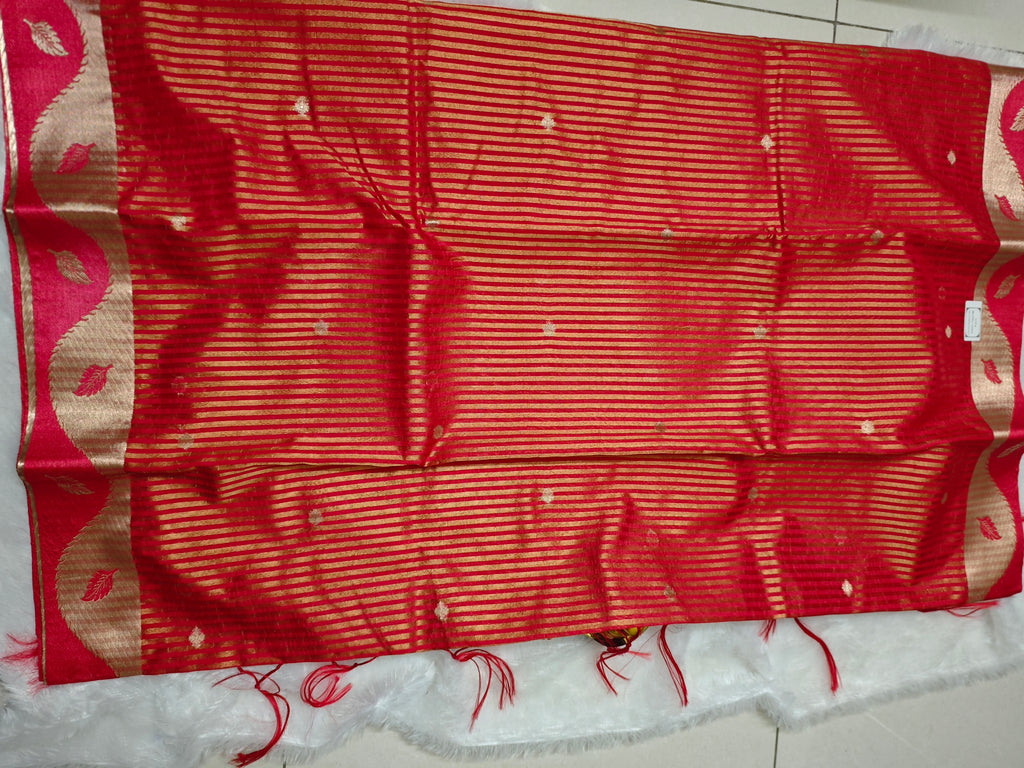 Dupion Crep Silk-KSV5049-Red