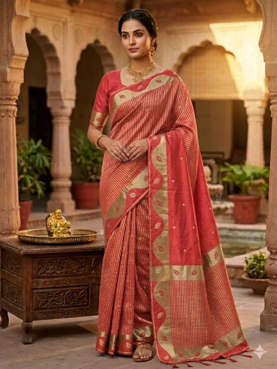 Dupion Crep Silk-KSV5049-Red
