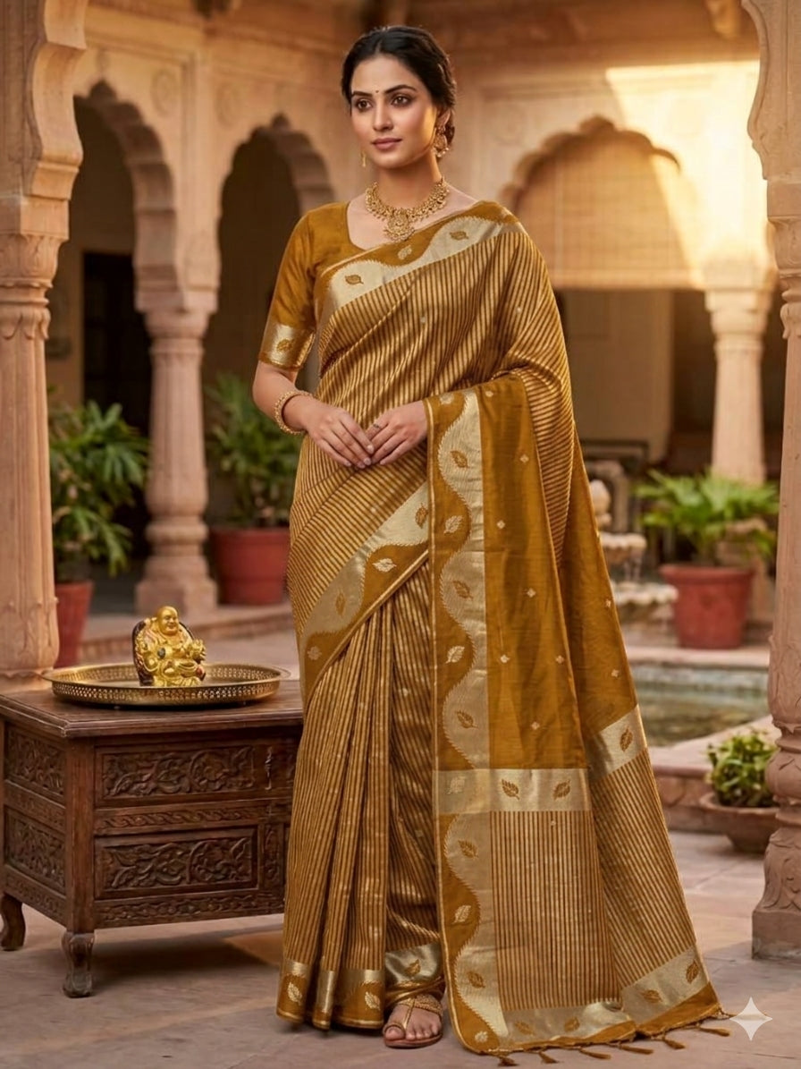 Dupion Crep Silk-KSV5052-Mustard