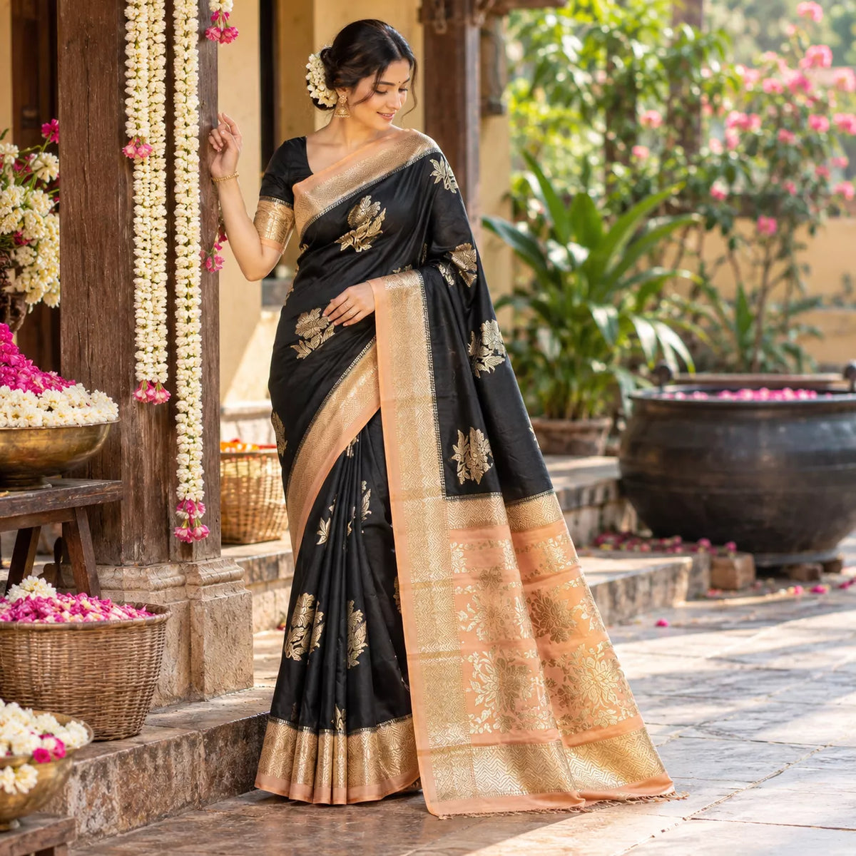 Raw Mango Silk-KSV5071-Black
