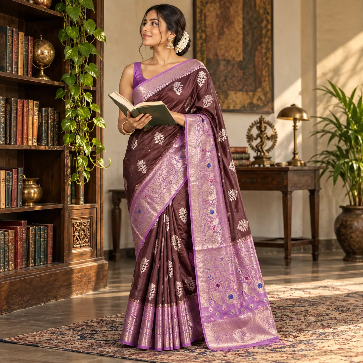 Raw Mango Silk-KSV5077-Brown